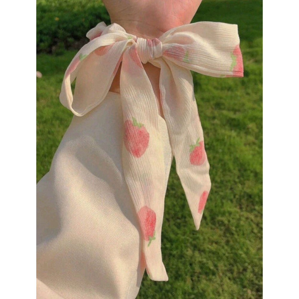 Women's Mesh Fabric Ribbon Bowknot Hair Scrunchie